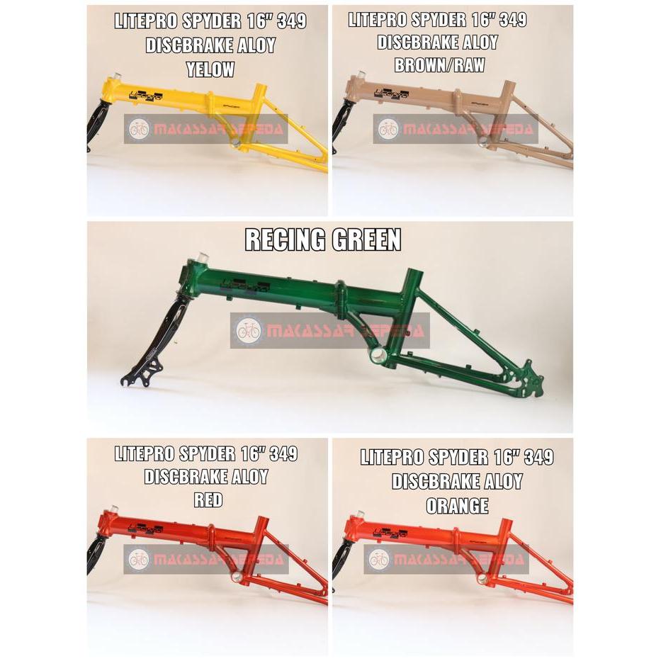 FRAME SEPEDA LIPAT LITEPRO SPYDER 16 349 ALLOY DISCBRAKE PLUS HNDLPOST