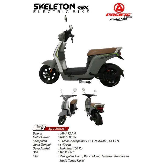 Sepeda Listrik Pacific Skeleton GX - Gray