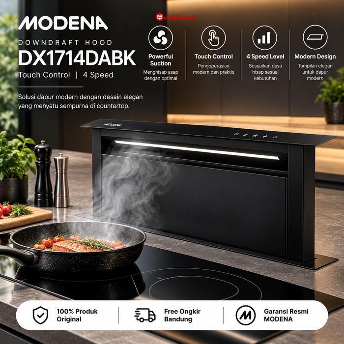 MODENA Cooker Hood DX 1714 DABK / DX1714DABK / 1714DABK Penghisap Asap Dapur Downdraft Hood Touch Co