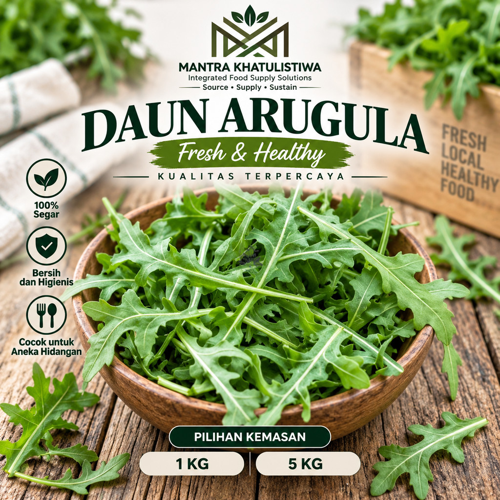 DAUN ARUGULA SEGAR ARAGULA HERB WILD ROCKET FRESH 1 KG SAYUR