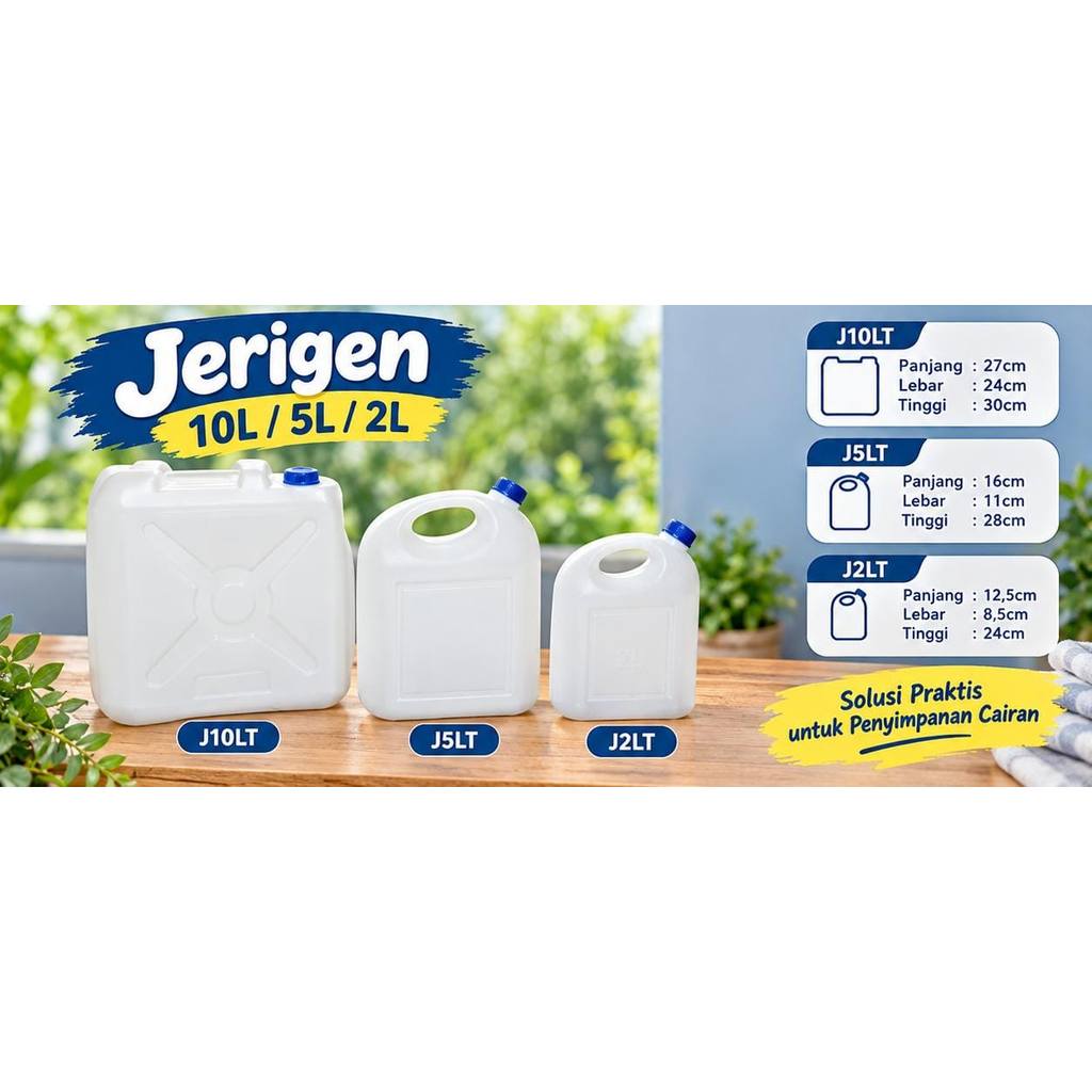 Jerigen Plastik Putih 10LITER/5LITER/2LITER/ J10LT/J5LT/J2LT