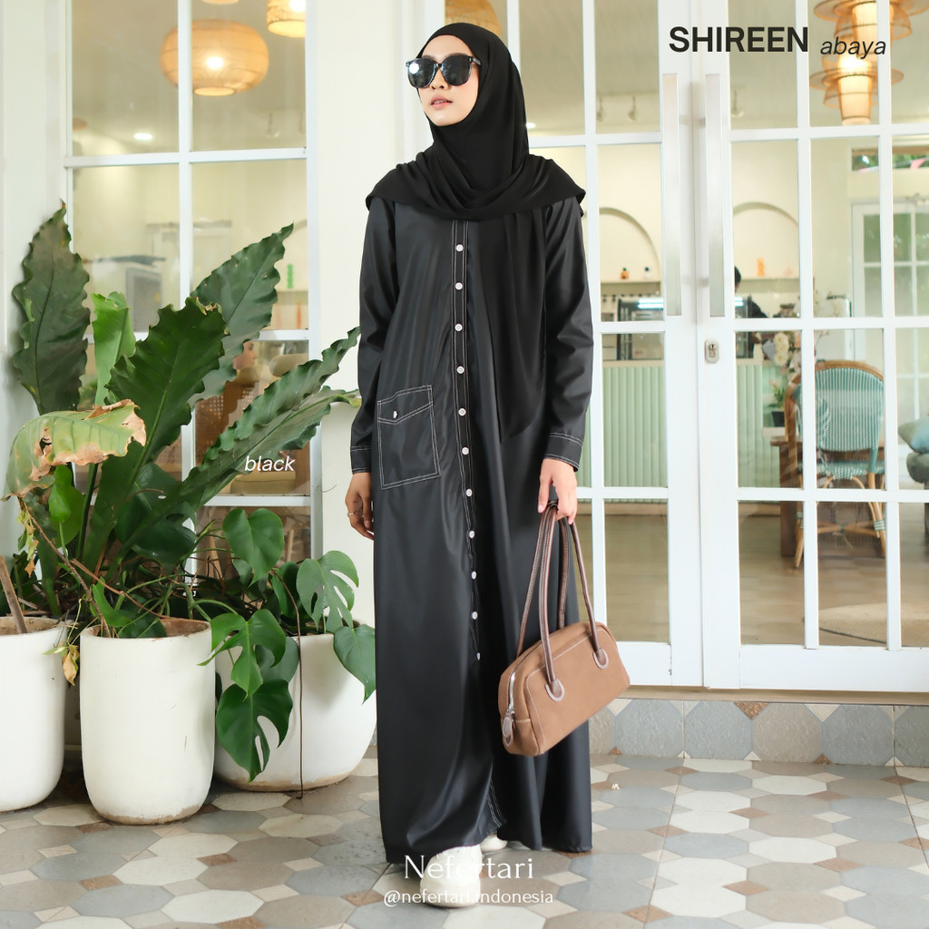 NEFERTARI Shireen Abaya Gamis Polos Katun Toyobo Premium Dress Panjang Wanita Remaja Dewasa