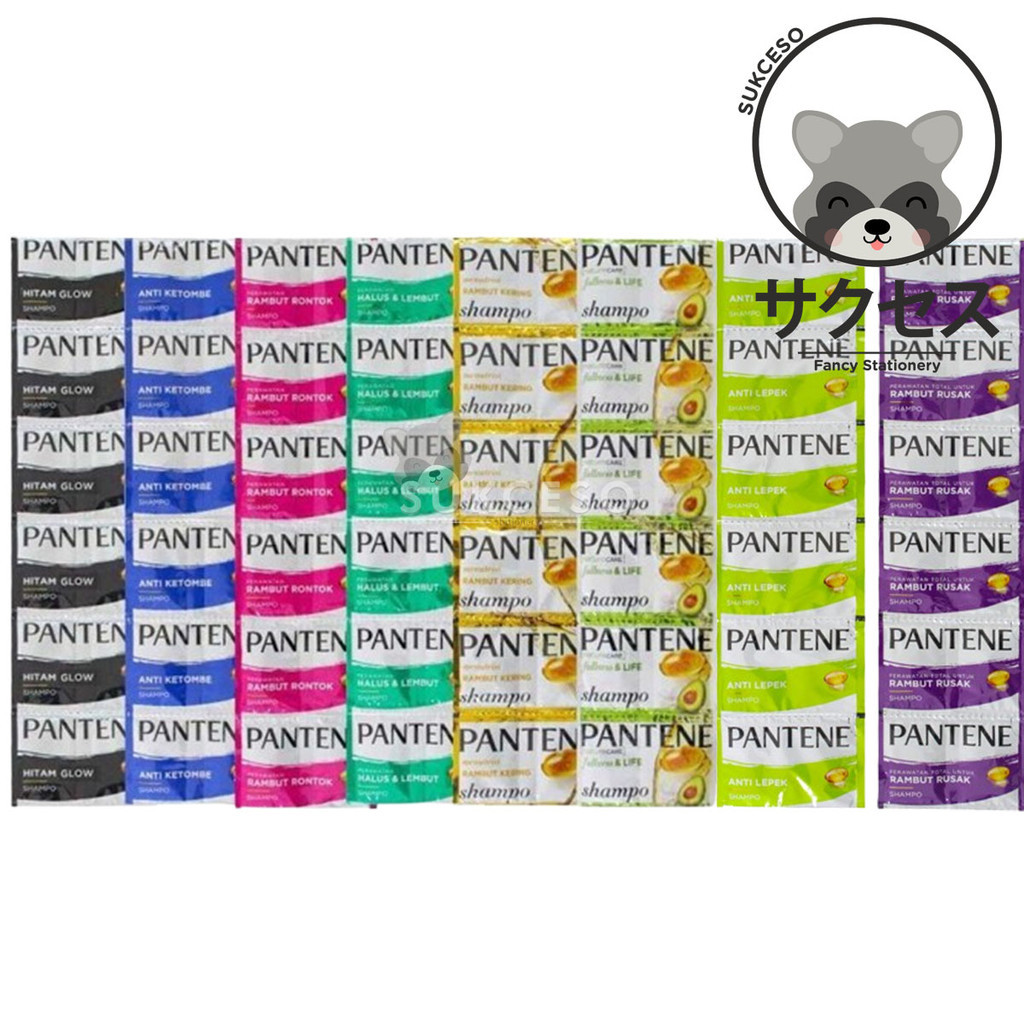 PANTENE Shampoo Sachet Renceng 12 Pcs 10ml | Pantene Anti Dandruff, Anti Lepek, Black, All Varian