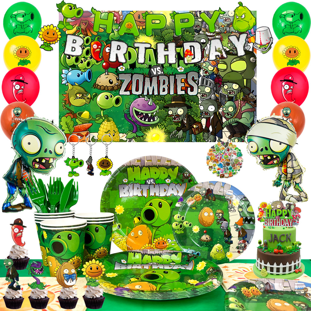 Plants vs Zombies Party Supplies,169pcs Plants vs Play Game Zombies Party Kit Plants vs Zombies Deco