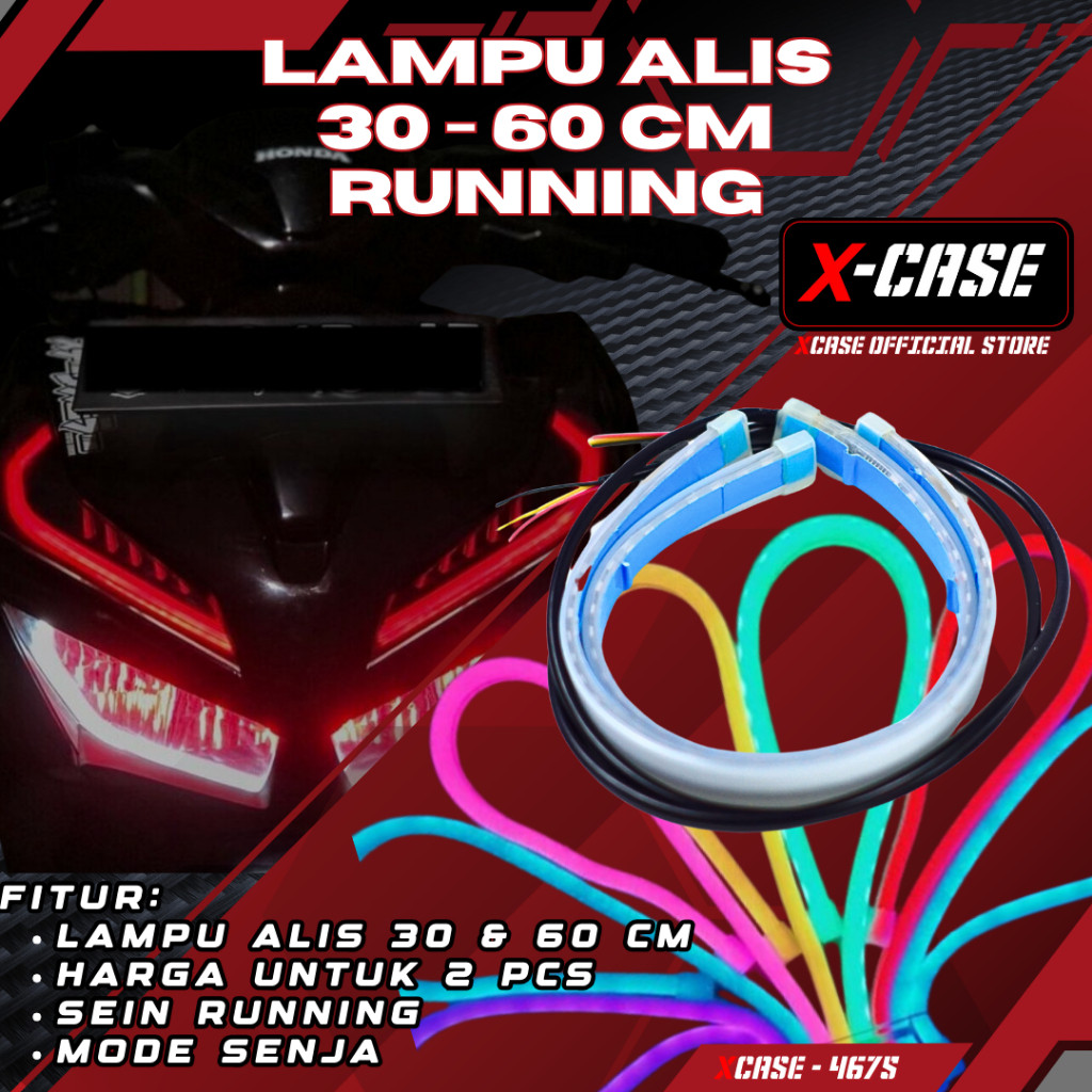 X-Case Lampu Alis Led Sen Running 12 - 24 Volt 30 Cm 60 Cm Waterproof Universal Motor 4675