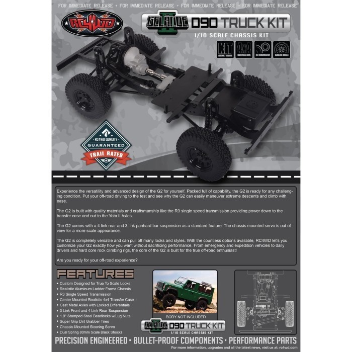 RC4WD GELANDE II TRUCK KIT 1/10 CHASSIS KIT #Z-K0060