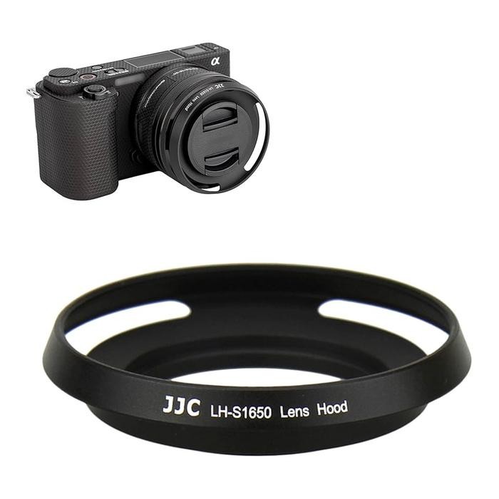 JJC Metal Lens hood for Lensa Kit SONY 16-50 OIS/ NIKON 1 10mm/ SAMSUNG 20-50 for Sony A6000 A6300 A