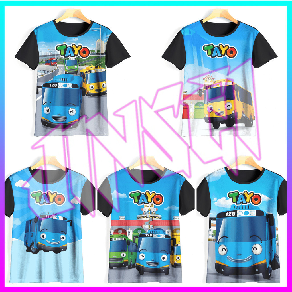 Kaos Tayo the Little Bus 3D Keren Kaos Animasi Tayo Bus Kecil Baju Tayo Bus Kecil Murah Untuk Anak U