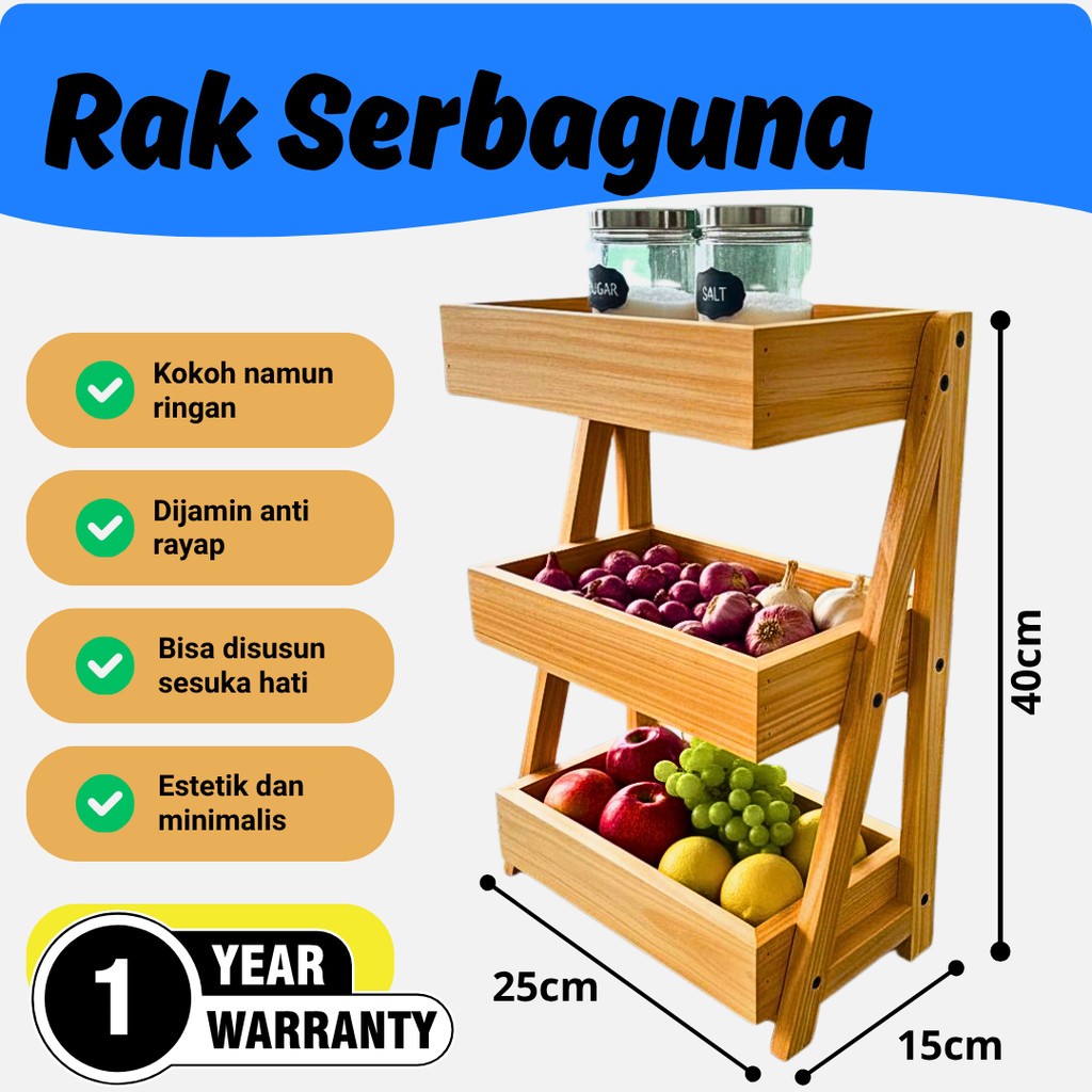 Rak Tempat Bawang / Rak Bumbu / Rak Telur 3 Susun