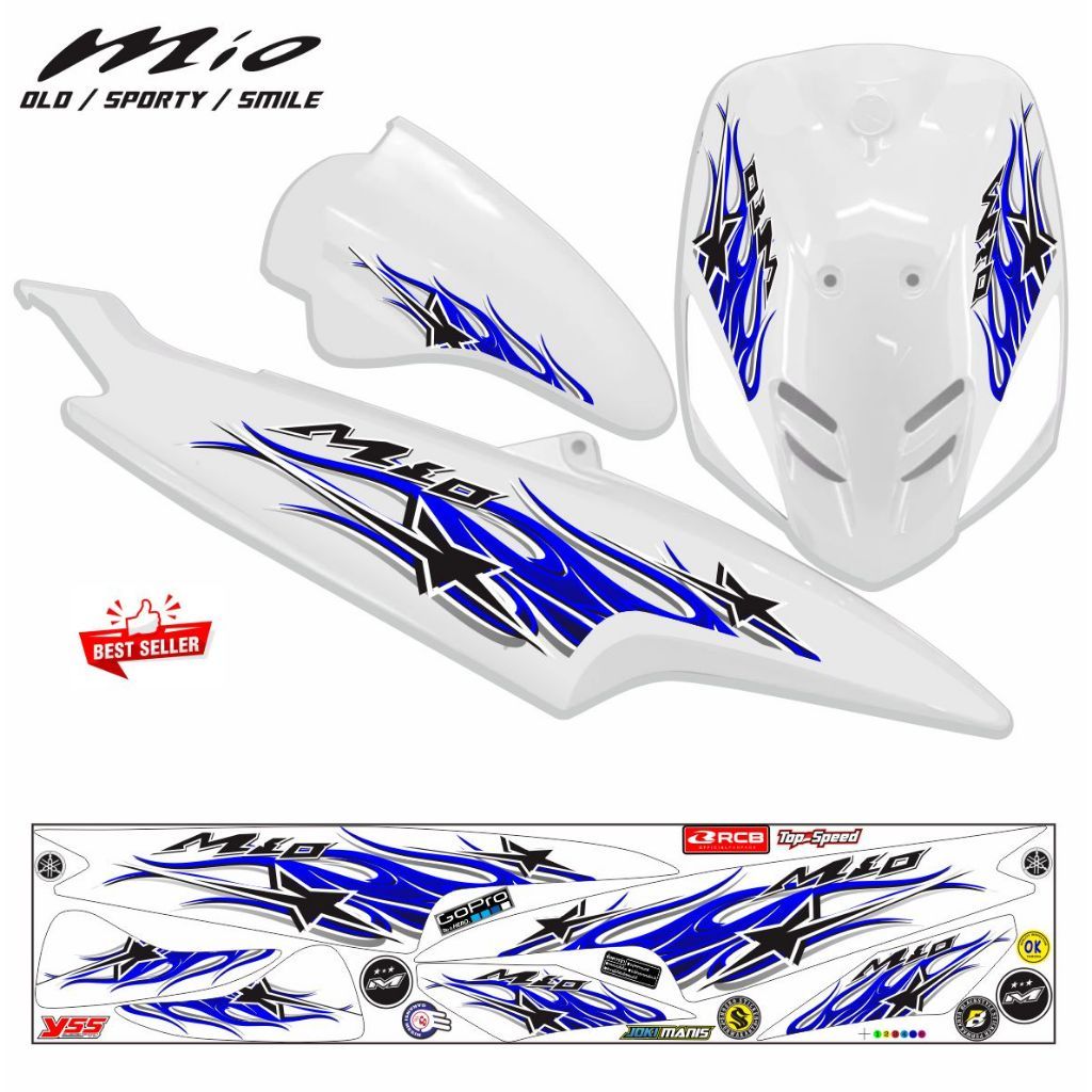 VARIASI MOTOR STIKER MIO SPORTY MIO OLD STRIPING VARIASI MOTOR MIO KARBU STIKER