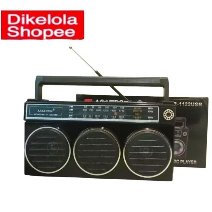 COD NEWW PILIHAN SHOPE RADIO PORTABEL ASATRON 3 SPEAKER 3 BAND AM FM SW BLUETOOTH MP3