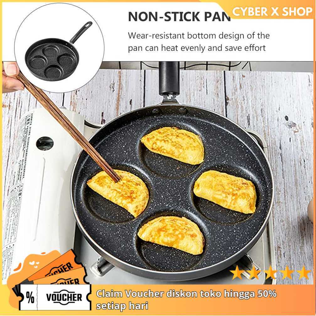 [CYBER] Wajan Penggorengan Telur Multifungsi 24cm | Peralatan Dapur Rumah Tangga Non Stick | Frying 