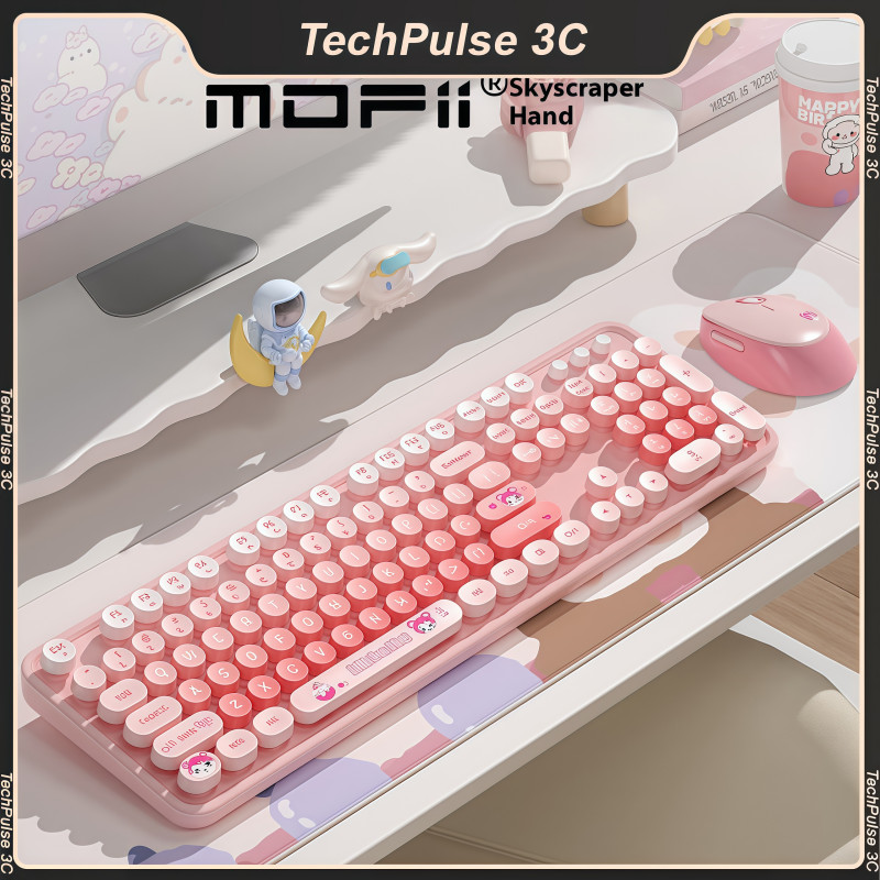 Mofii Keyboard Retro Keyboard Vintage Mechanical Wireless Keyboard And Mouse Set Touch Keyboard Vint