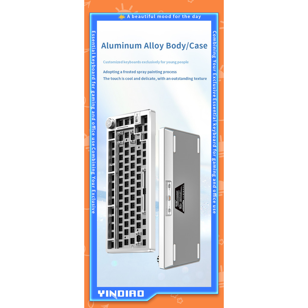 Gaming Meanical Keyboard Kit Bluetooth/Wireless/Wired Customized  Aluminum alloy Keyboard kit with K