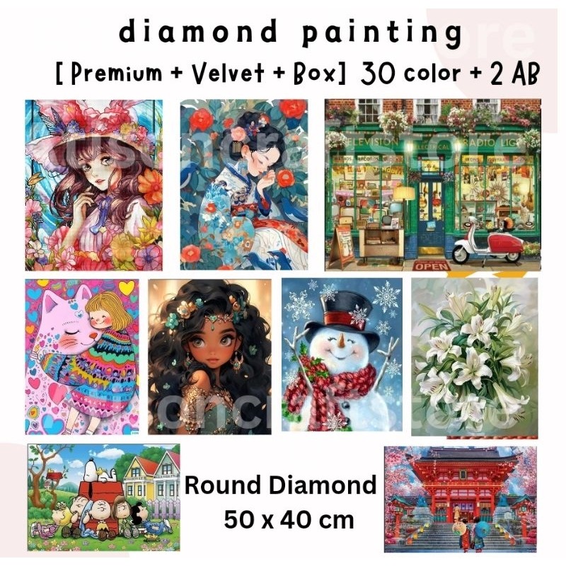 DIAMOND PAINTING PREMIUM 50X40 CM - mix