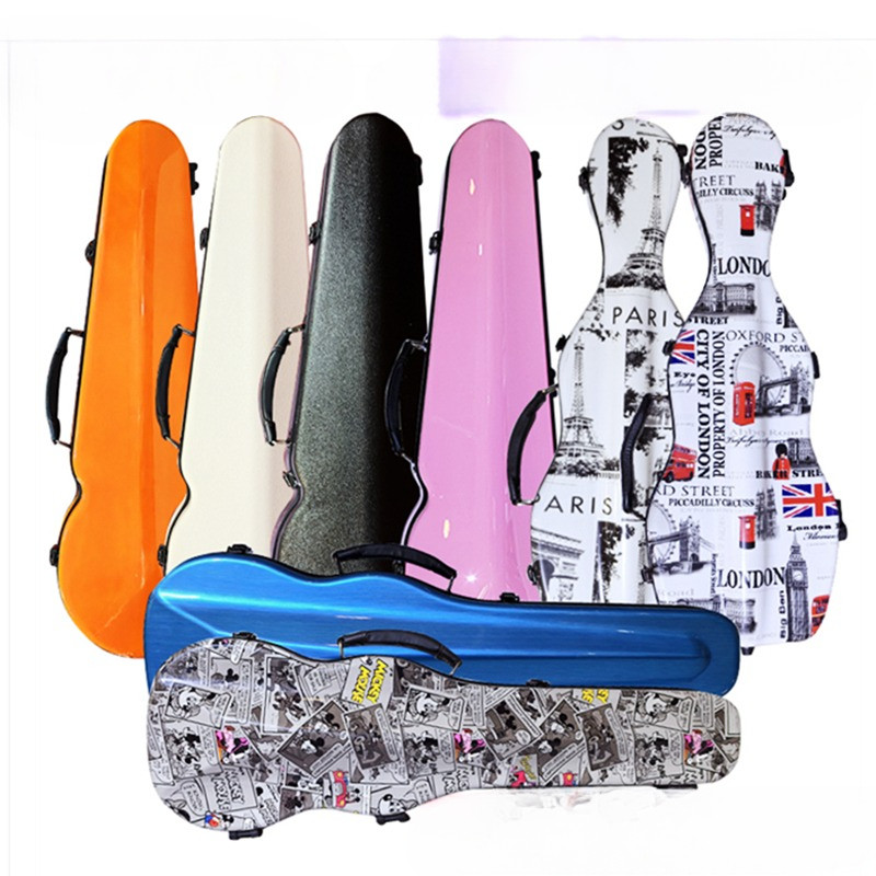 High quality carbon fiber violin case 1/2  2/4 violin hard case
