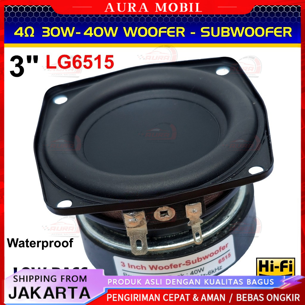 Speaker 3 inch LG-6515 Super Bass 4 ohm 30W-40W Woofer Subwoofer -Aura Mobil