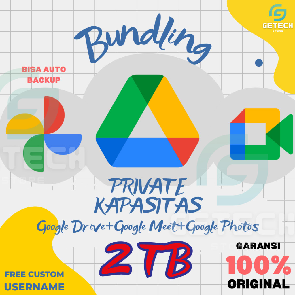 Google Drive Unlimited Max 2 TB PRIVATE Bonus Google Photos + Google Meet Unlimited Lifetime Bergara