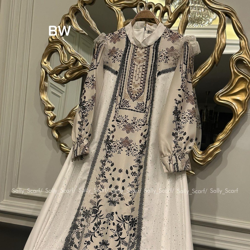 [TERMURAH] Sally Scarf- Azzura Dress printing Exclusive/ daily outfit/ dress kondangan Gamis Kekinia