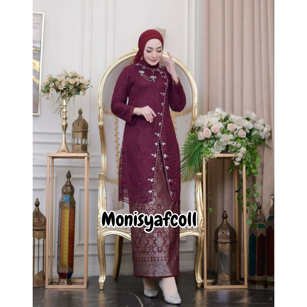 ( Free Hijab ) Tunik Janggan Brukat / Tunik Kebaya Wanita / Kebaya Modern / tunik wisuda/kebaya kond