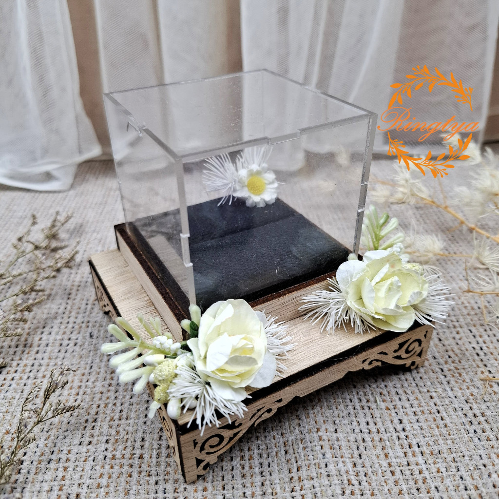 Kotak Cincin Pernikahan Ringbox akrilik | Kotak Cincin Tunangan