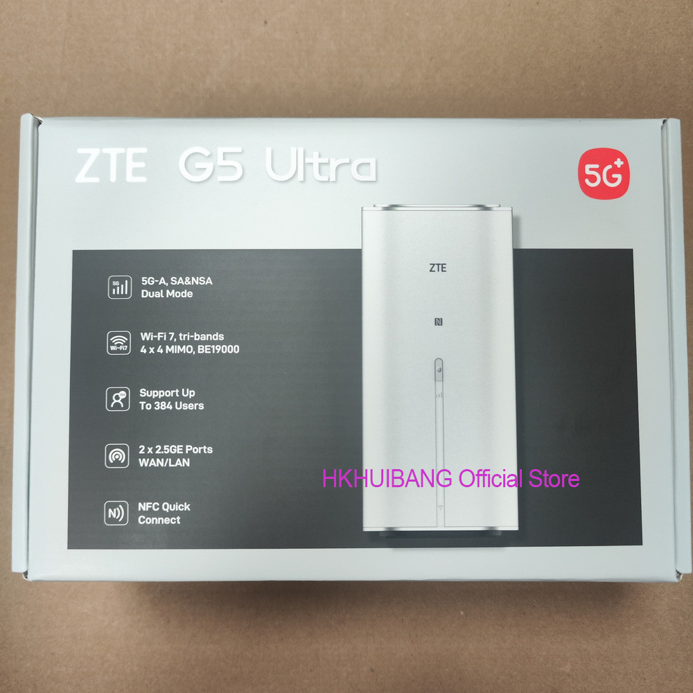 2025 ZTE 5G AI CPE G5 Ultra MC8531 WiFi 7 BE19000 Router Dual 2.5G Ports X75 5G 4G LTE CAT22 Wireles
