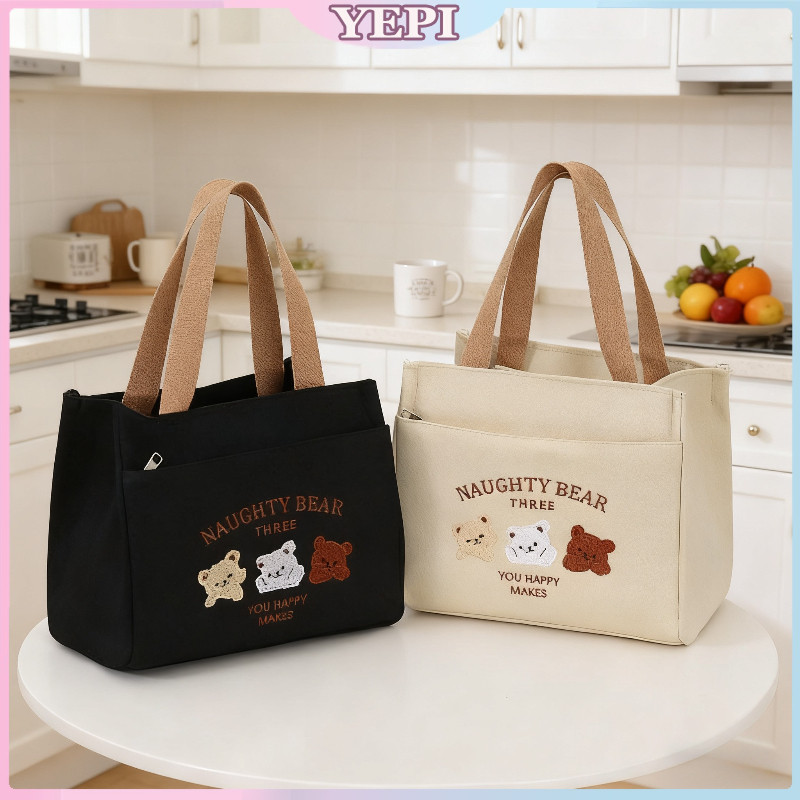 Ins Totte Bag /Tas Kanvas Beruang Kecil /Anak Perempuan Karakter Lucu Hand bag/ Tas Bekal/Aesthetic 
