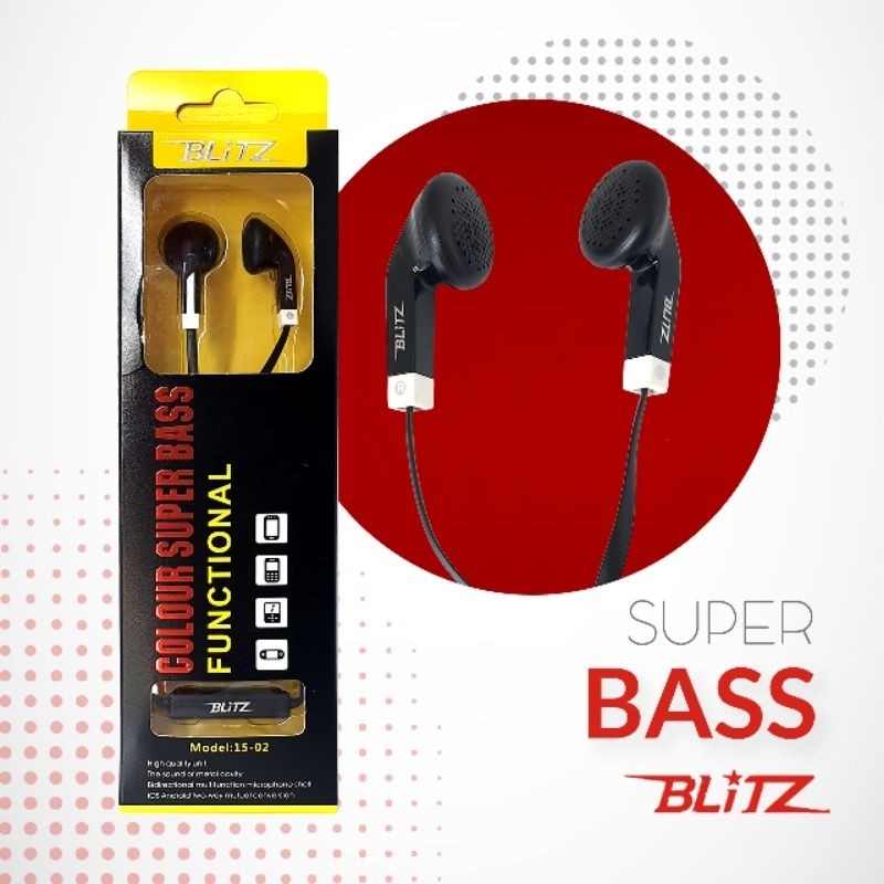 EARPHONE BLITZ COLOR SUPER BASS SPEAKER BESAR