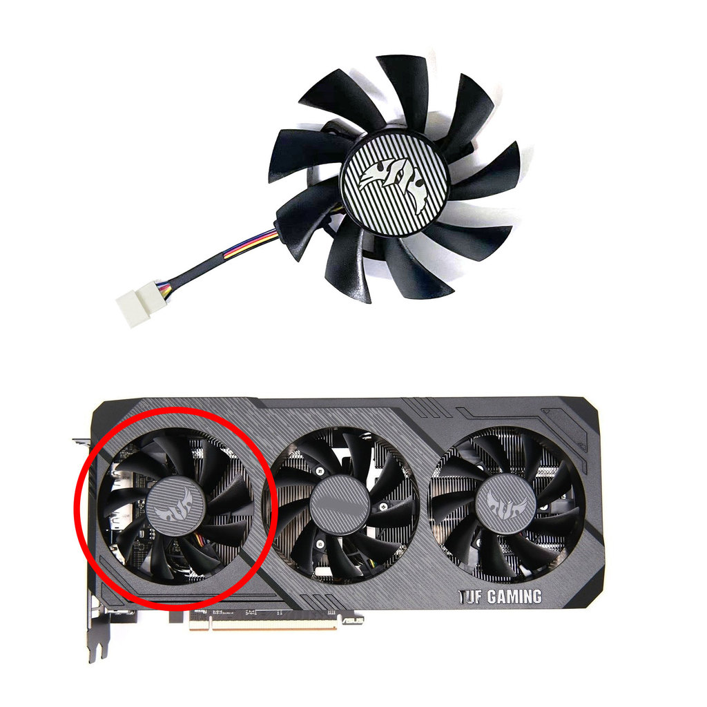 75MM 7Pin FD8015U12D GTX1660 RX5700 RX5700XT for ASUS GTX 1660Ti 1660super RX 5700 XT TUF X3 OC Grap