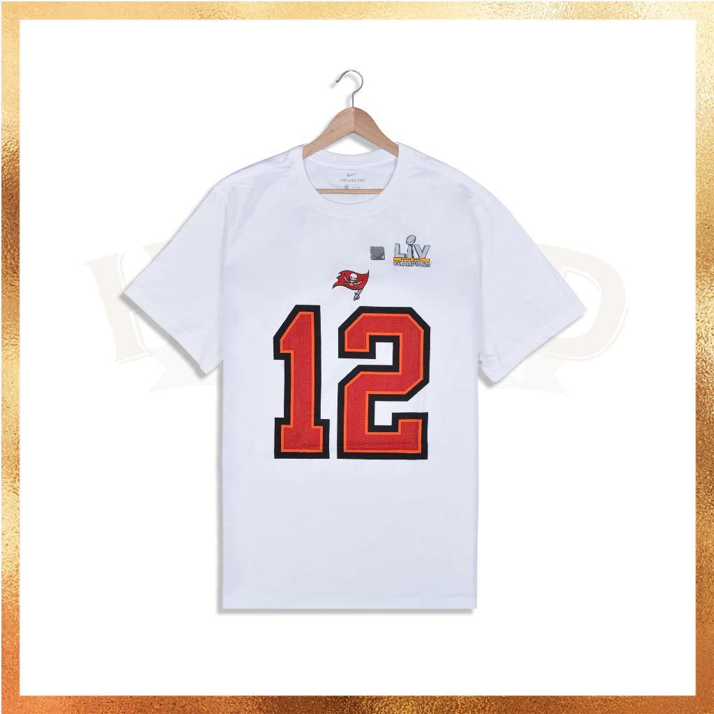 Kaos Pria Nike Tom Brady #12 Tampa Bay Player White Tee Original