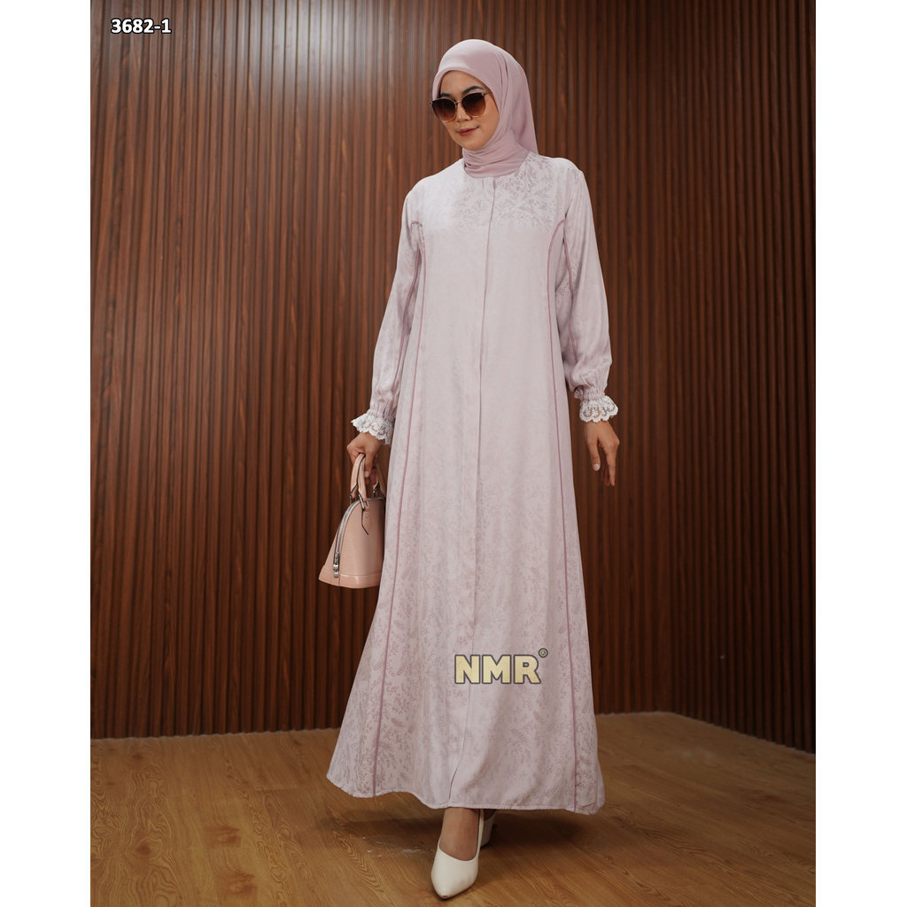 NMR Gamis Viscose Jaquard Premium Kombinasi Lace Vol 3782