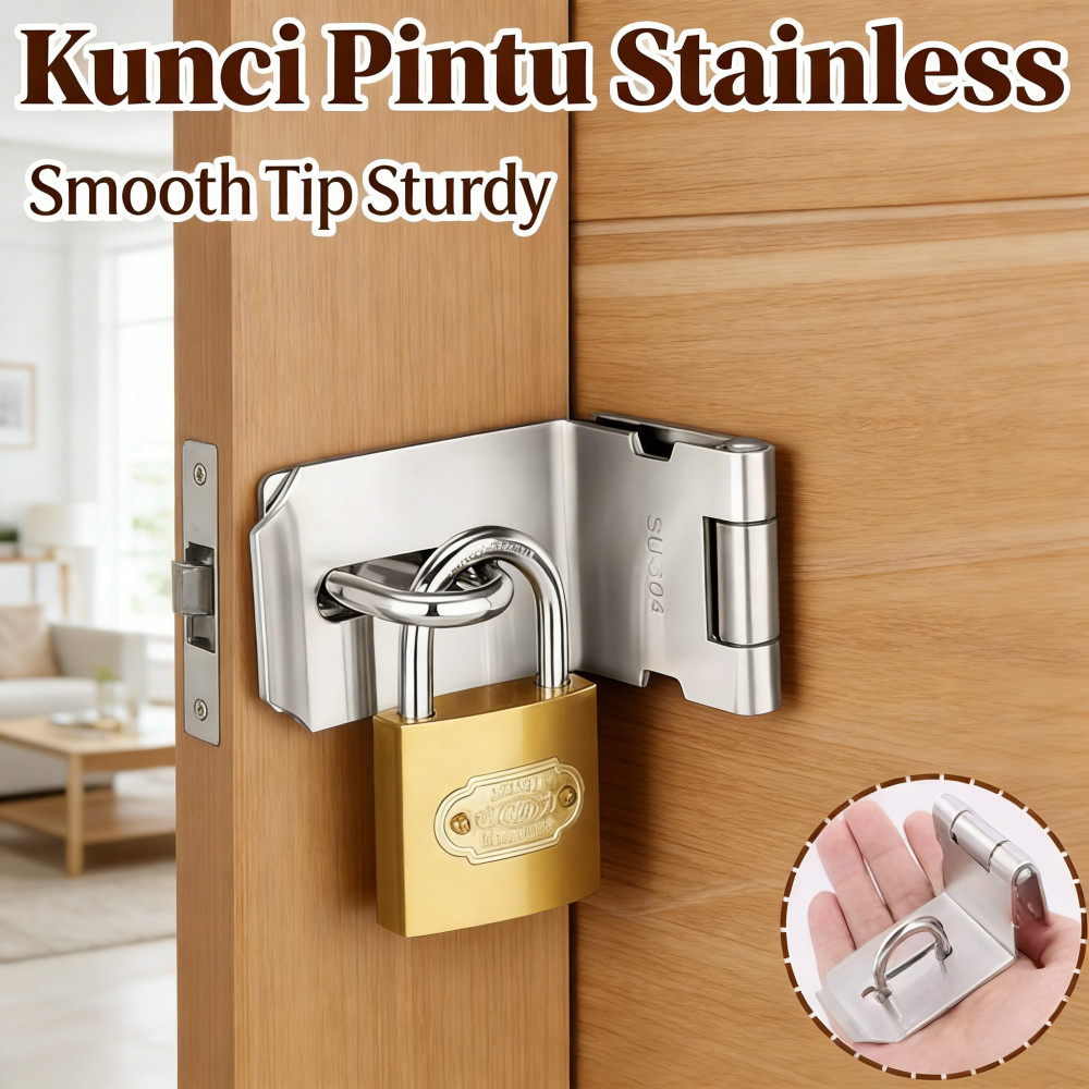Slot Gembok SUS 90° Kunci Pintu Siku Kecil Grendel Pintu gembok