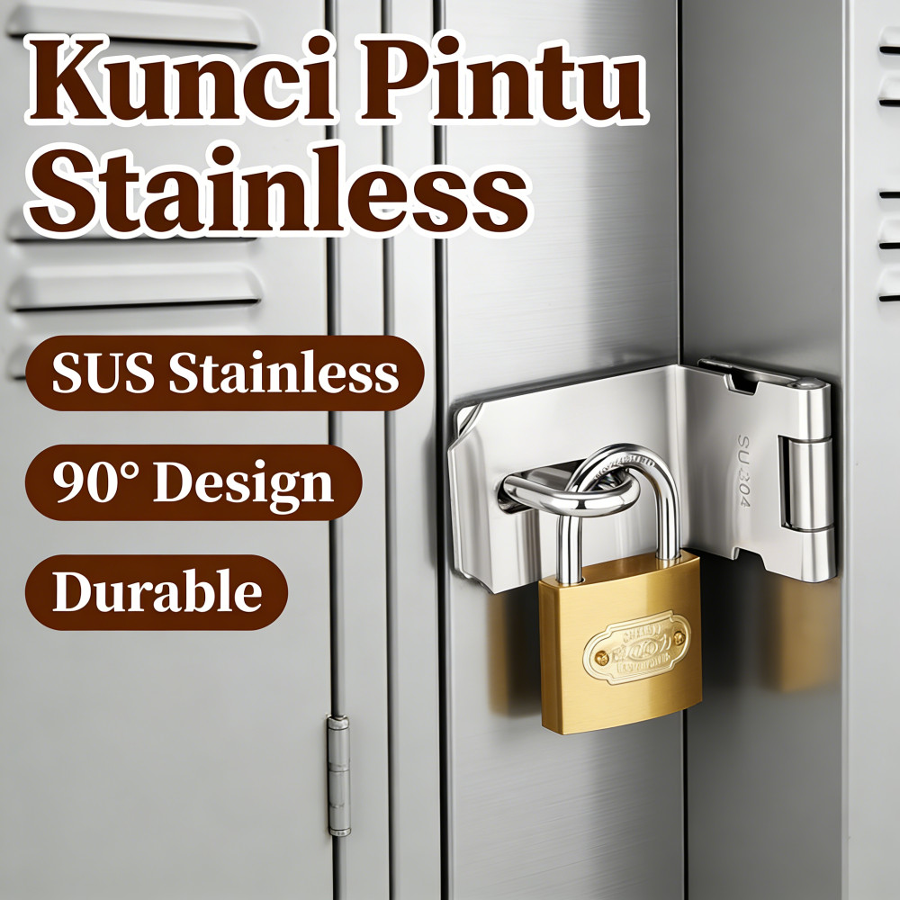 Slot Gembok SUS 90° Kunci Pintu grendel Kecil Siku Pintu gembok