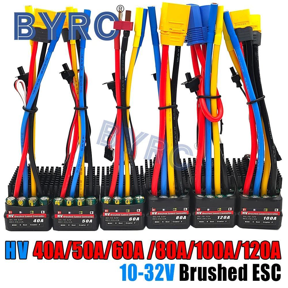 40/50/60/80/100/120A HV Brushed ESC support 10v-32v 12V 24v 6S  Electronic Speed Controller for Y RC