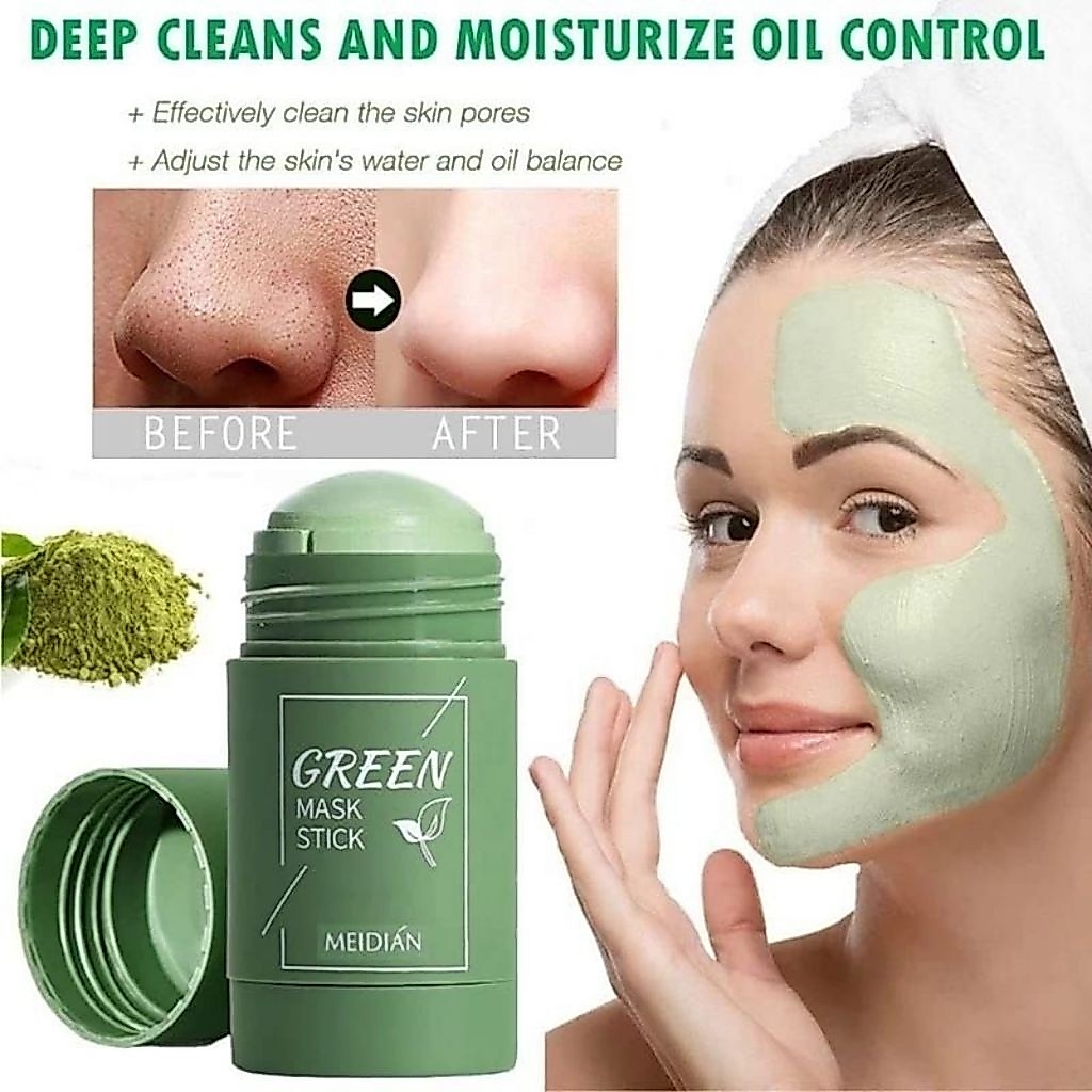 Masker Green Tea [ ORI ] Natural Penghilang Komedo dan Jerawat Green Tea Mask stick