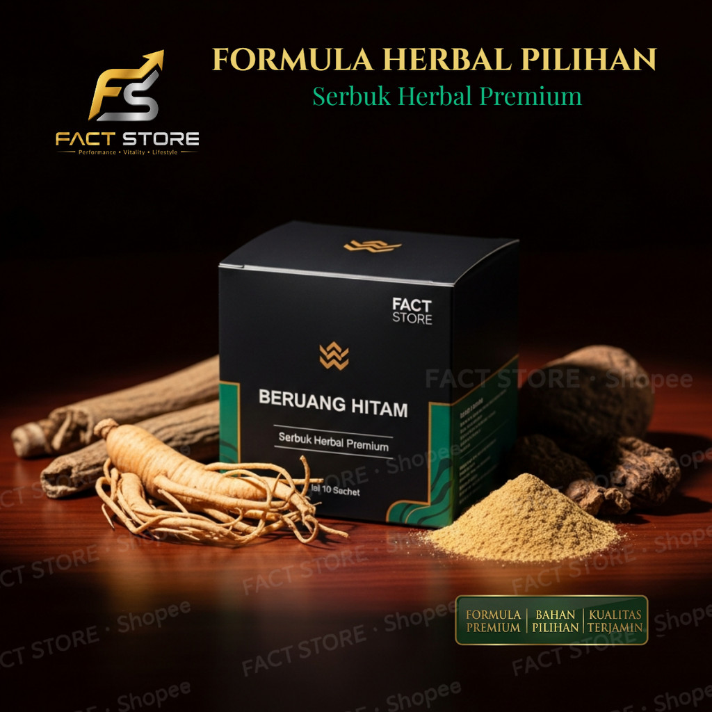 BERUANG HITAM Premium Serbuk Herbal Original – Isi 10 Sachet