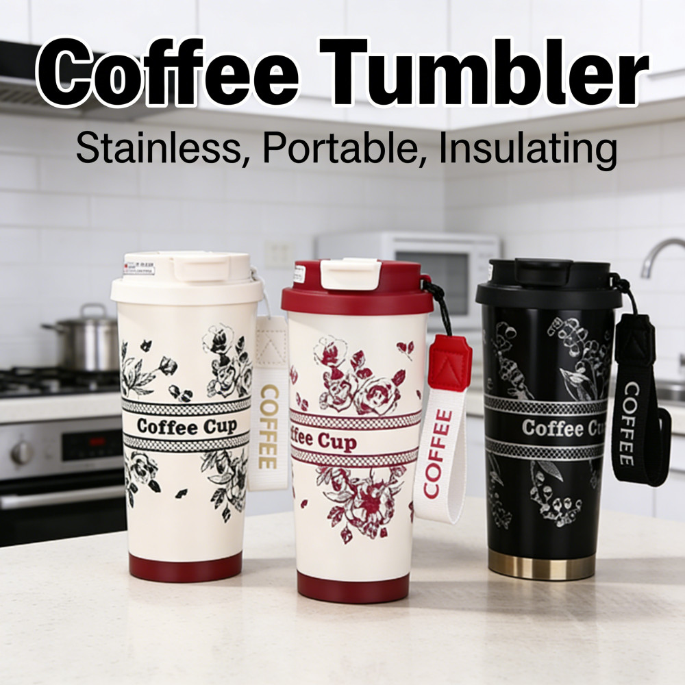 Botol Tumbler Kopi 530ml Kenangan Portable Mug Cangkir Stainless Coffee Tumbler Termos