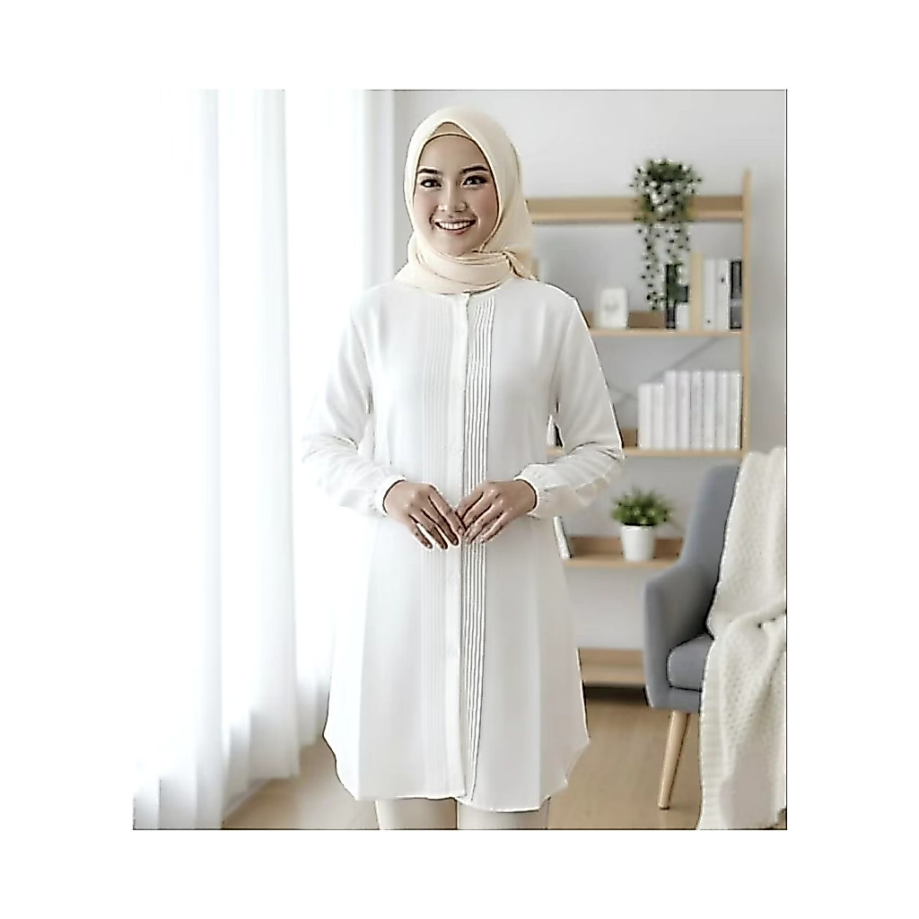 Long Tunik Polo Linen Premium LD 120 Lica Tunik Linen Premium
