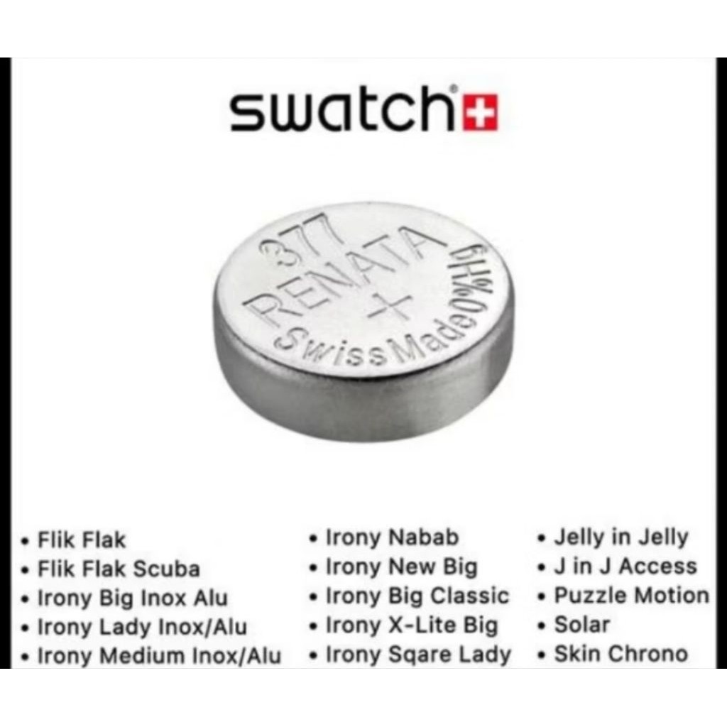 Baterai Battery Jam Tangan Swatch by Renata 377 SR626SW ORIGINAL