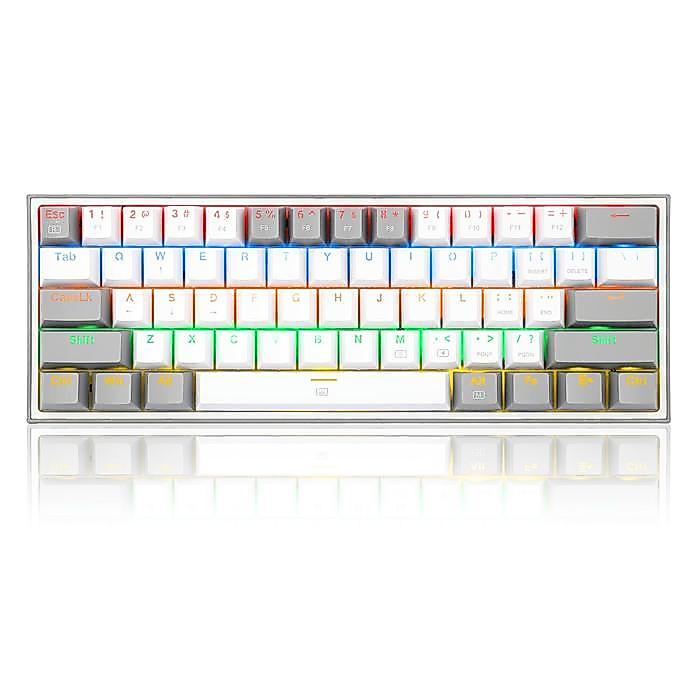 Redragon Mechanical Gaming Keyboard 60% WHITE GREY RAINBOW FIZZ-K617-R