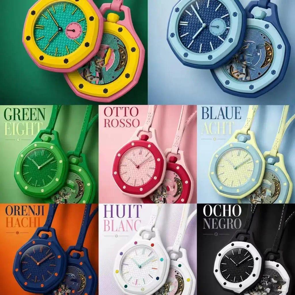 2026 Years Old New Pocket Watch Octagonal Pop Style Neck Quartz Movement Candy Color Quartz Watch Co