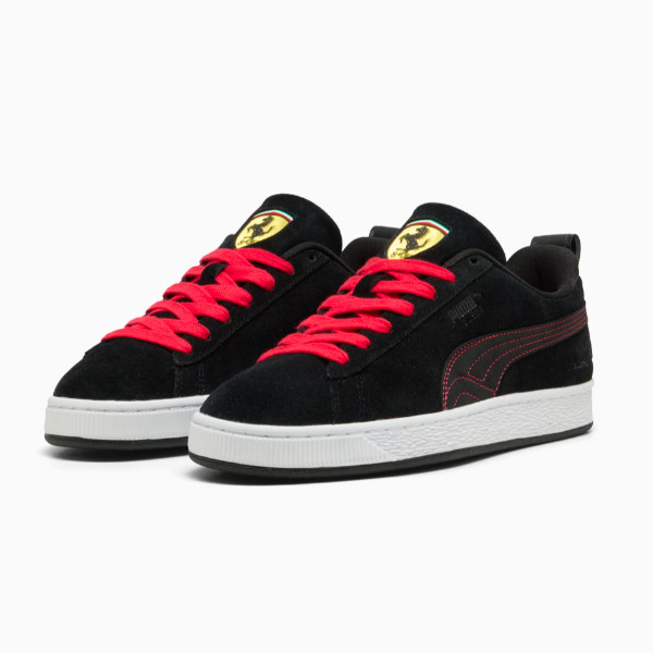 PUMA Sepatu Ekslusif Collab Ferrari Unisex Ferrari Suede OG Warna Puma Black-Puma White - 309428 01
