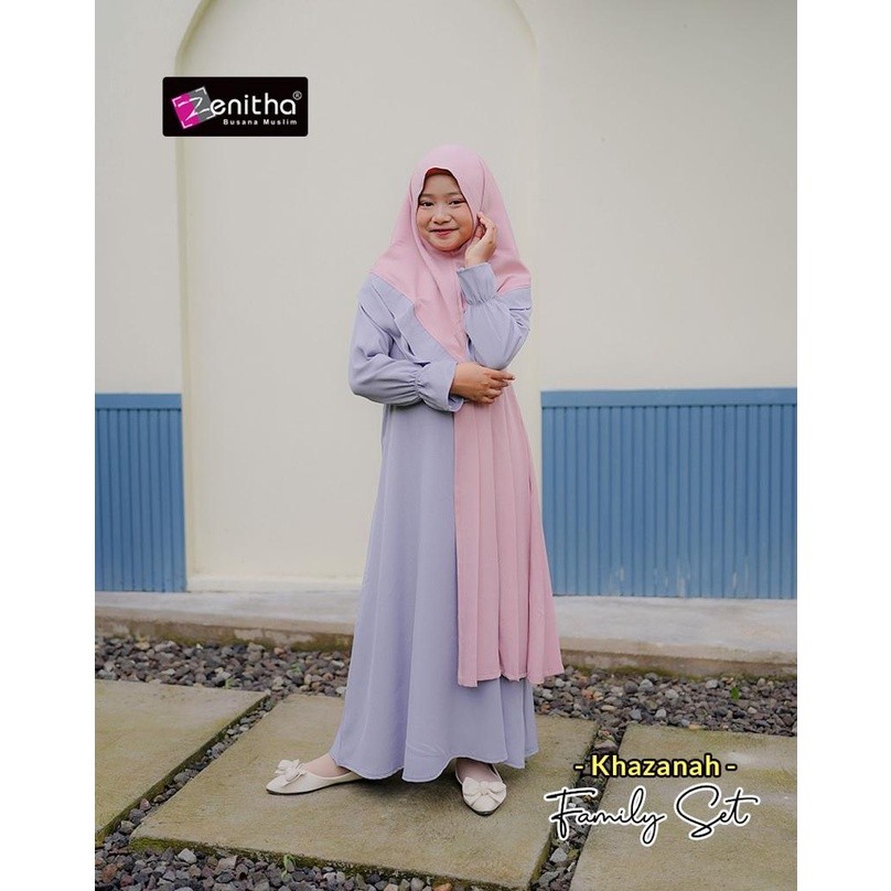 Zenitha - Khazanah Grey Sarimbit Keluarga Lebaran Couple Family Set Premium