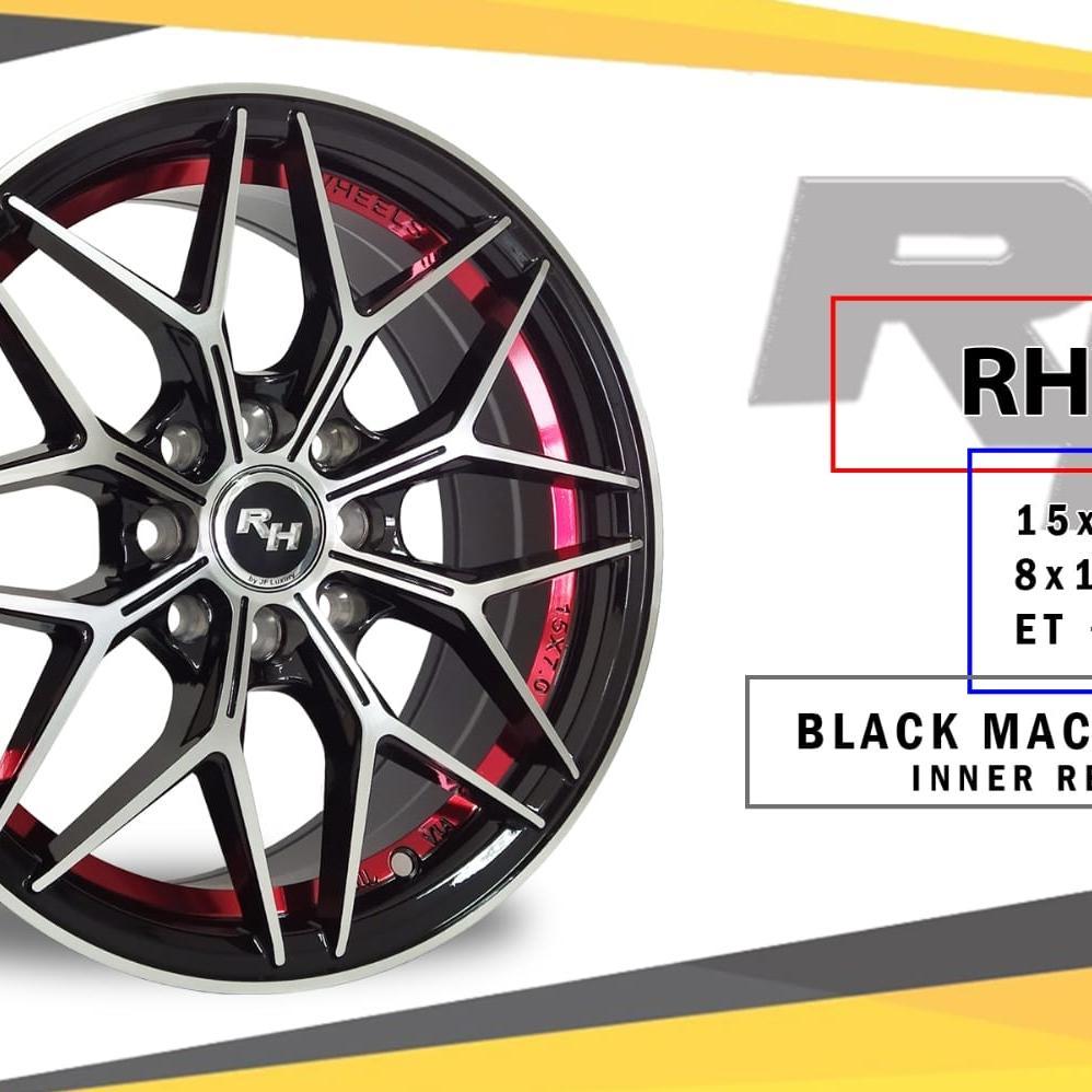velg mobil RH110 15X7 8X100-114.3 ET 40 BMF/INER RED LINE