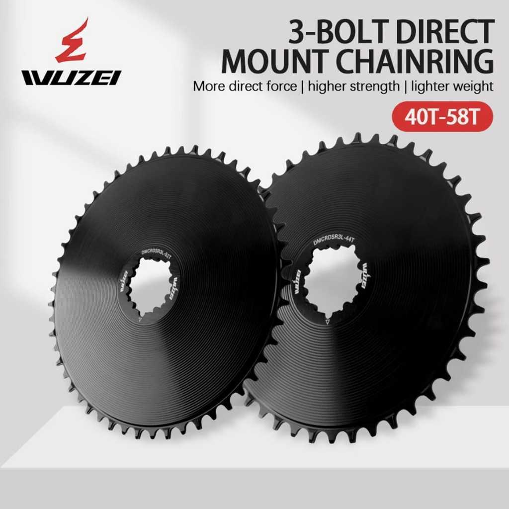 Foto Wuzei Chainring Aero 40T - 58T GXP 3 Bolt Offset 4.2MM Crank Direct Mount Sram Sepeda Road Gravel Bike