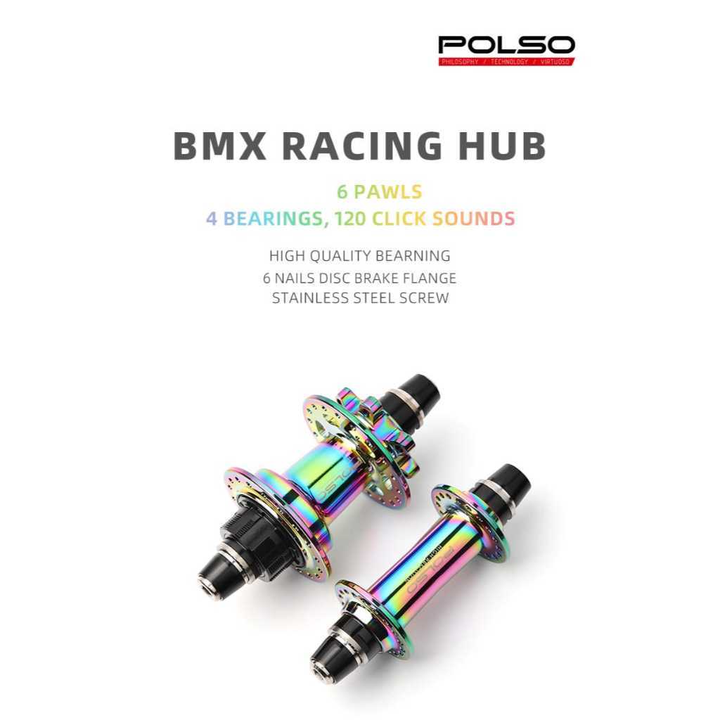 Foto Polso Hub Freehub Sepasang BMX Race Female Axle 10 x 110 36 Hole 6 Pawls Baut Bolt Tawon 36H Bearing