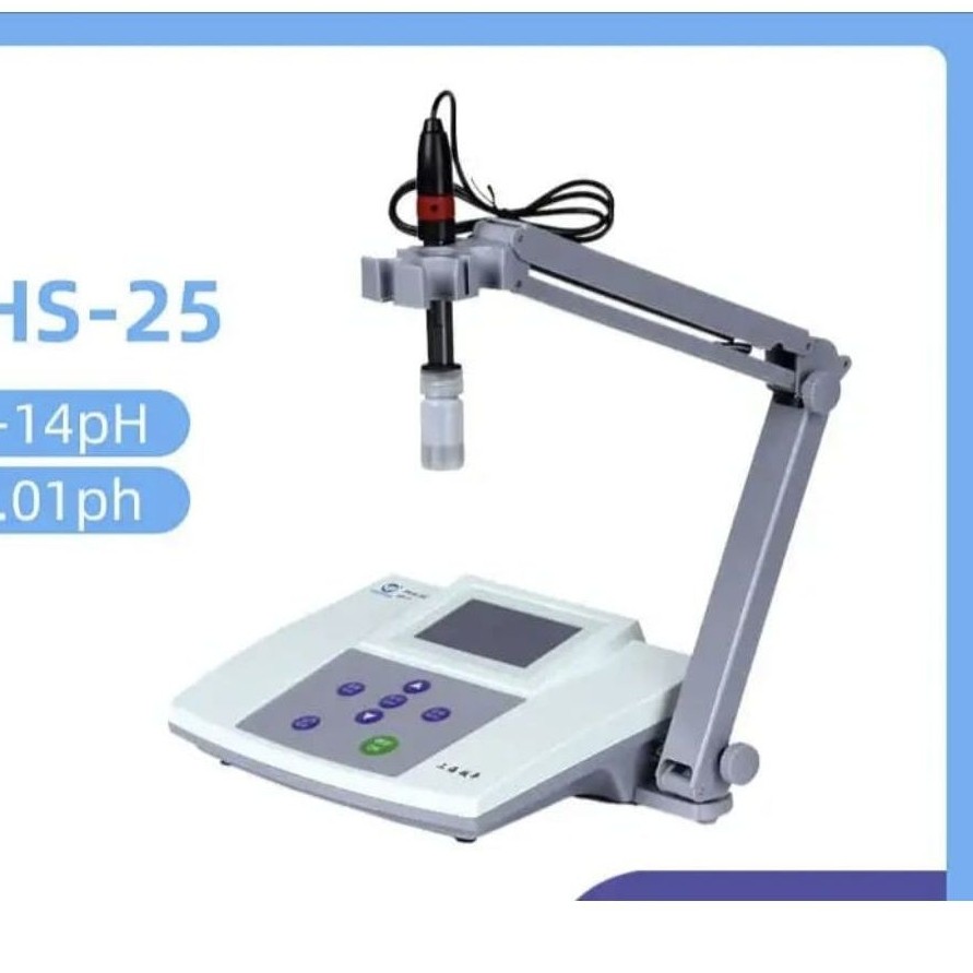 Alat Ukur Keasaman Air/Cairan pH Meter Digital Laboratorium PHS-25 Bench Top 0-14pH Akurasi 0.01 pH