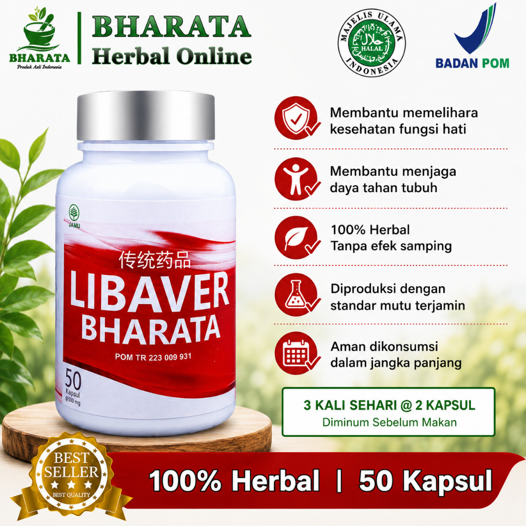 LIBAVER BHARATA Original 50 Kapsul 500 mg | Herbal Tradisional | BPOM & Halal Indonesia