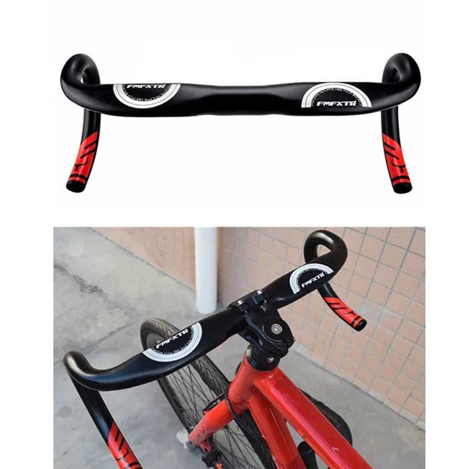 Foto FMFXTR Handlebar Dropbar Stang Drop Bar Sepeda Balap Roadbike Road Bike 31.8 x 420 mm Aero Pipih Alloy Alumunium