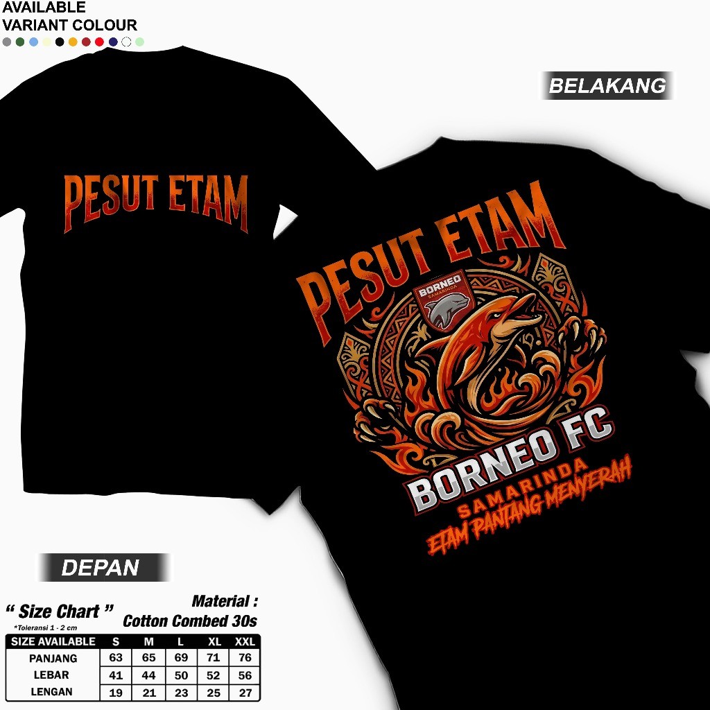 Baju Kaos Bola Suporter Pesut Etam Borneo FC